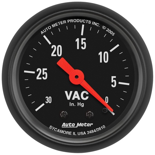 [ATM-2610] AutoMeter 2-1/16" VACUUM, 0-30 IN HG, Z-SERIES