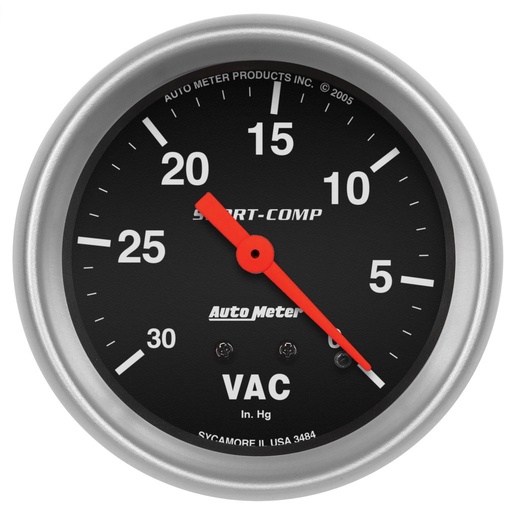 [ATM-3484] AutoMeter 2-5/8" VACUUM, 0-30 IN HG, SPORT-COMP