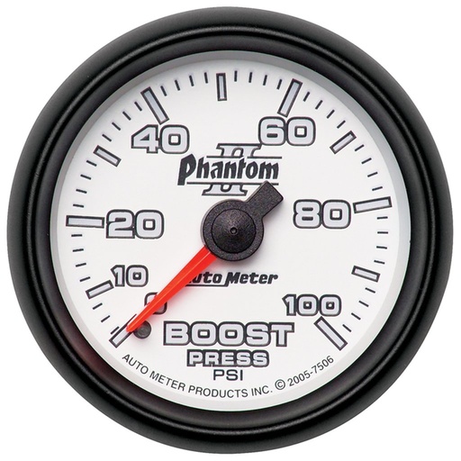 [ATM-7506] AutoMeter 2-1/16" BOOST, 0-100 PSI, MECHANICAL, PHANTOM II