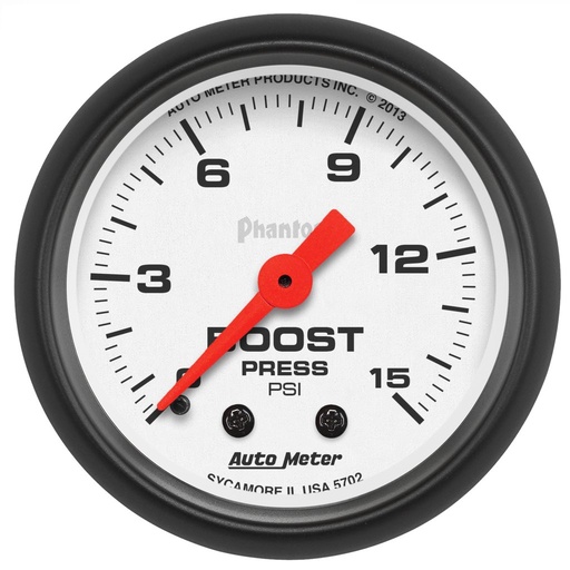 [ATM-5702] AutoMeter 2-1/16" BOOST, 0-15 PSI, MECHANICAL, PHANTOM