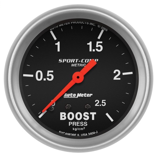 [ATM-3404-J] AutoMeter 2-5/8" BOOST, 0-2.5 KG/CM2, MECHANICAL, SPORT-COMP