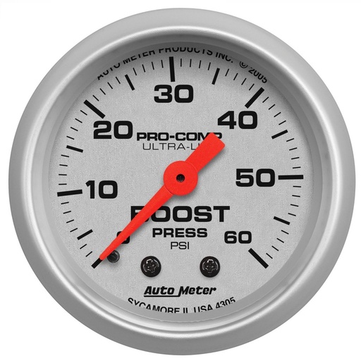 [ATM-4305] AutoMeter 2-1/16" BOOST, 0-60 PSI, MECHANICAL, ULTRA-LITE