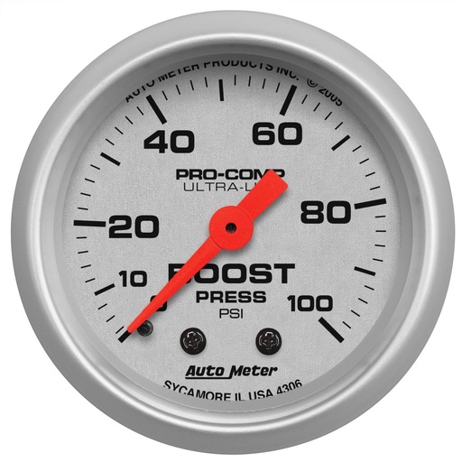 [ATM-4306] AutoMeter 2-1/16" BOOST, 0-100 PSI, MECHANICAL, ULTRA-LITE