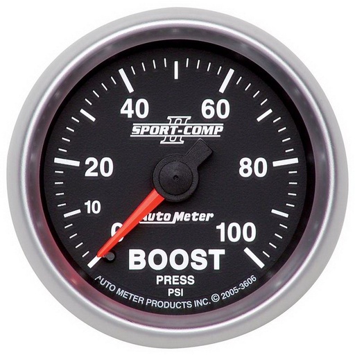 [ATM-3606] AutoMeter 2-1/16" BOOST, 0-100 PSI, MECHANICAL, SPORT-COMP II