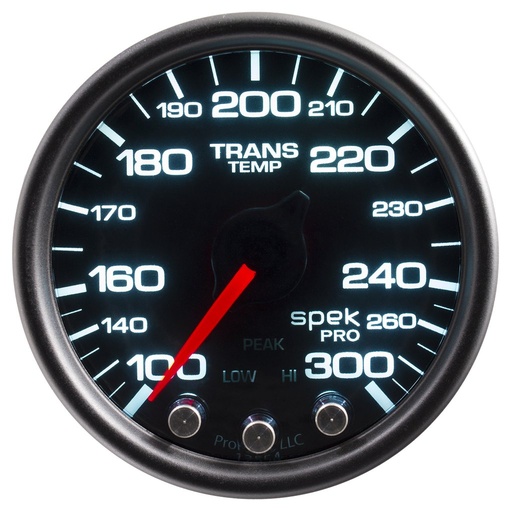 [ATM-P34252] AutoMeter 2-1/16" TRANSMISSION TEMPERATURE, 100-300 °F, STEPPER MOTOR, SPEK-PRO, BLACK DIAL, BLACK BEZEL, SMOKED LENS