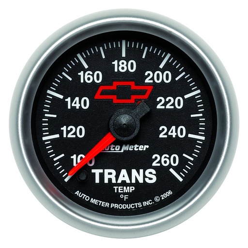 [ATM-3657-00406] AutoMeter 2-1/16" TRANSMISSION TEMPERATURE, 100-260 °F, CHEVY RED BOWTIE