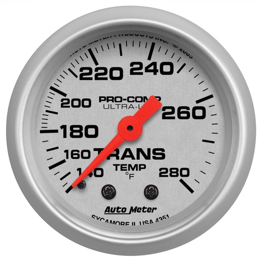 [ATM-4351] AutoMeter 2-1/16" TRANSMISSION TEMPERATURE, 140-280 °F, MECHANICAL, ULTRA-LITE