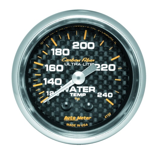 [ATM-4732] AutoMeter 2-1/16" WATER TEMPERATURE, 120-240 °F, 6 FT., MECHANICAL, CARBON FIBER