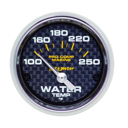 [ATM-200762-40] AutoMeter 2-1/16" WATER TEMPERATURE, 100-250 °F, AIR-CORE, MARINE CARBON FIBER