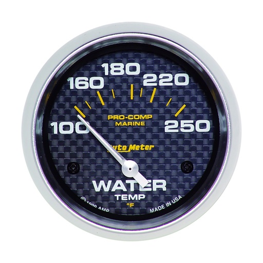 [ATM-200763-40] AutoMeter 2-5/8" WATER TEMPERATURE, 100-250 °F, AIR-CORE, MARINE CARBON FIBER