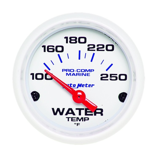 [ATM-200762] AutoMeter 2-1/16" WATER TEMPERATURE, 100-250 °F, AIR-CORE, MARINE WHITE