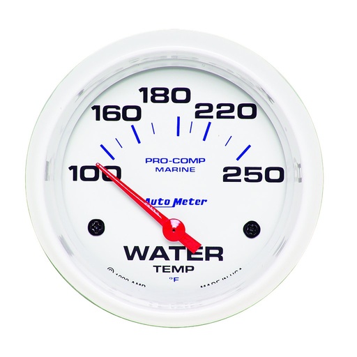 [ATM-200763] AutoMeter 2-5/8" WATER TEMPERATURE, 100-250 °F, AIR-CORE, MARINE WHITE