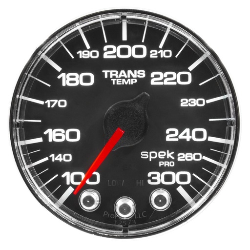 [ATM-P346318] AutoMeter 2-1/16" WATER TEMPERATURE, 100-300 °F, STEPPER MOTOR, SPEK-PRO, BLACK DIAL, CHROME BEZEL, FLAT ANTIGLARE LENS