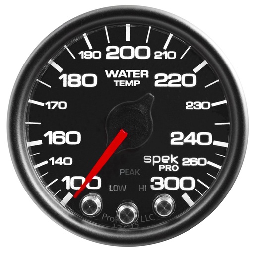 [ATM-P34632] AutoMeter 2-1/16" WATER TEMPERATURE, 100-300 °F, STEPPER MOTOR, SPEK-PRO, BLACK DIAL, BLACK BEZEL, CLEAR LENS