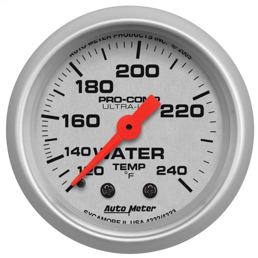 [ATM-4332] AutoMeter 2-1/16" WATER TEMPERATURE, 120-240 °F, 6 FT., MECHANICAL, ULTRA-LITE