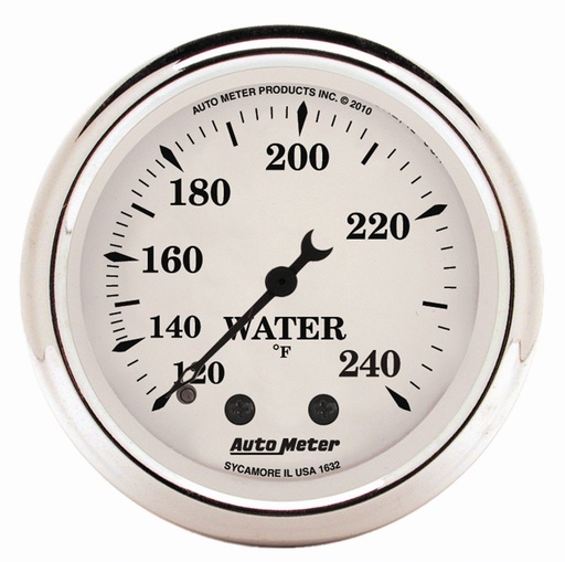 [ATM-1632] AutoMeter 2-1/16" WATER TEMPERATURE, 120-240 °F, 6 FT., MECHANICAL, OLD-TYME WHITE