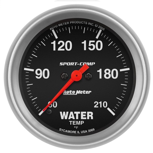 [ATM-3569] AutoMeter 2-5/8" WATER TEMPERATURE, 60-210 °F, STEPPER MOTOR, SPORT-COMP