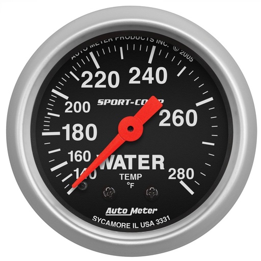 [ATM-3331] AutoMeter 2-1/16" WATER TEMPERATURE, 140-280 °F, 6 FT., MECHANICAL, SPORT-COMP