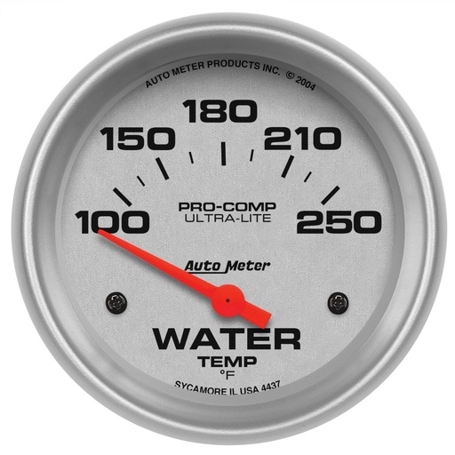 [ATM-4437] AutoMeter 2-5/8" WATER TEMPERATURE, 100-250 °F, AIR-CORE, ULTRA-LITE