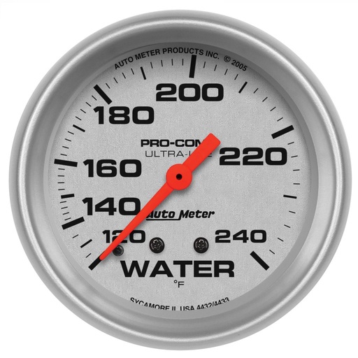[ATM-4433] AutoMeter 2-5/8" WATER TEMPERATURE, 120-240 °F, 12 FT., MECHANICAL, ULTRA-LITE