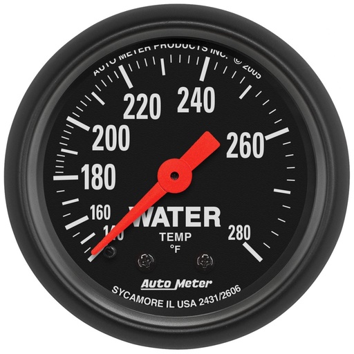 [ATM-2606] AutoMeter 2-1/16" WATER TEMPERATURE, 140-280 °F, 6 FT., MECHANICAL, Z-SERIES