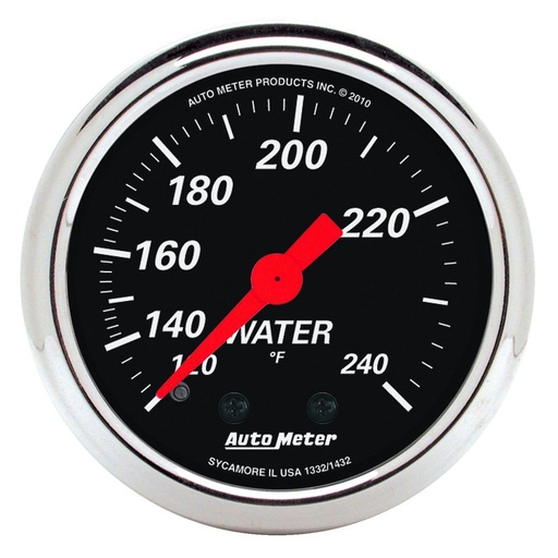 [ATM-1432] AutoMeter 2-1/16" WATER TEMPERATURE, 120-240 °F, 6 FT., MECHANICAL, DESIGNER BLACK