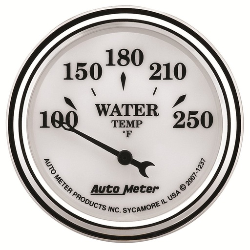 [ATM-1237] AutoMeter 2-1/16" WATER TEMPERATURE, 100-250 °F, AIR-CORE, OLD-TYME WHITE II