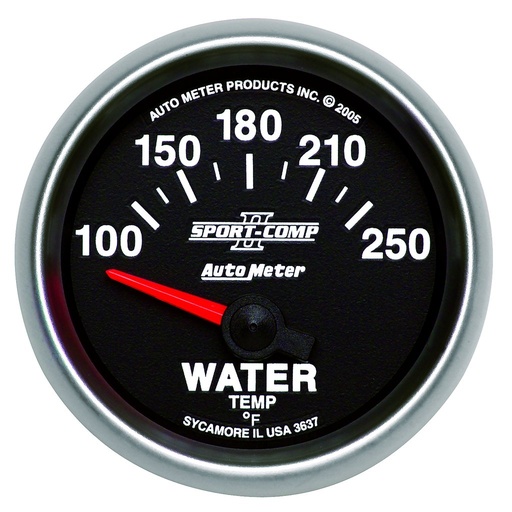 [ATM-3637] AutoMeter 2-1/16" WATER TEMPERATURE, 100-250 °F, AIR-CORE, SPORT-COMP II