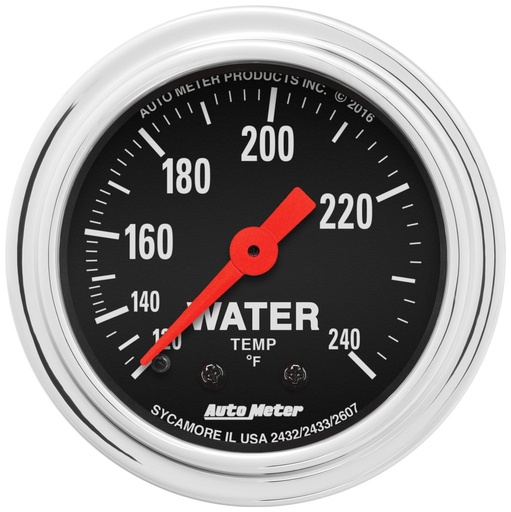 [ATM-2433] AutoMeter 2-1/16" WATER TEMPERATURE, 120-240 °F, 12 FT., MECHANICAL, TRADITIONAL CHROME