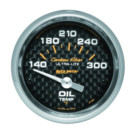 [ATM-4748] AutoMeter 2-1/16" OIL TEMPERATURE, 140-300 °F, AIR-CORE, CARBON FIBER