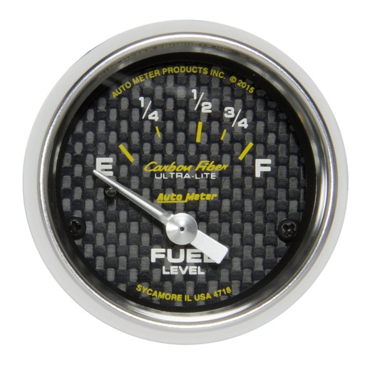 [ATM-4718] AutoMeter 2-1/16" FUEL LEVEL, 16-158 Ω, AIR-CORE, CARBON FIBER