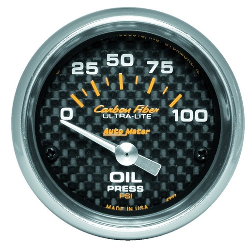 [ATM-4727] AutoMeter 2-1/16" OIL PRESSURE, 0-100 PSI, AIR-CORE, CARBON FIBER