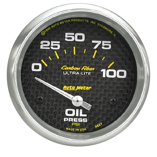 [ATM-4827] AutoMeter 2-5/8" OIL PRESSURE, 0-100 PSI, AIR-CORE, CARBON FIBER