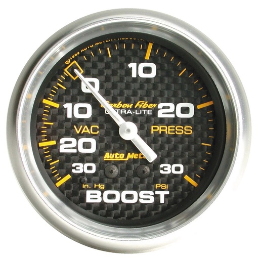 [ATM-4803] AutoMeter 2-5/8" BOOST/VACUUM, 30 IN HG/30 PSI, MECHANICAL, CARBON FIBER