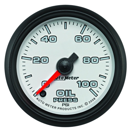 [ATM-19552] AutoMeter 2-1/16" OIL PRESSURE, 0-100 PSI, STEPPER MOTOR, WHITE/BLACK, PRO-CYCLE