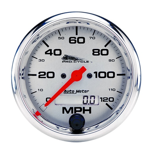 [ATM-19352] AutoMeter 3-3/4" SPEEDOMETER, 0-120 MPH, ELECTRIC, SILVER, PRO-CYCLE