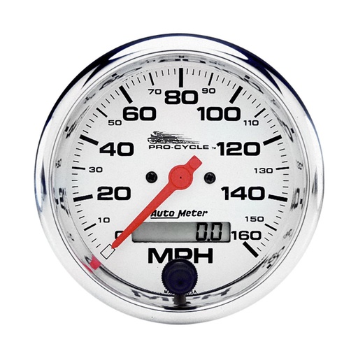 [ATM-19355] AutoMeter 3-3/4" SPEEDOMETER, 0-160 MPH, ELECTRIC, WHITE, PRO-CYCLE