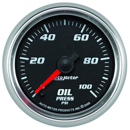 [ATM-19652] AutoMeter 2-1/16" OIL PRESSURE, 0-100 PSI, STEPPER MOTOR, BLACK/BRIGHT ANODIZED, PRO-CYCLE