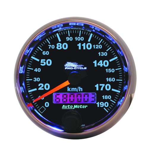 [ATM-19340-M] AutoMeter 2-5/8" SPEEDOMETER, 0-190 KM/H, BLACK, PRO-CYCLE