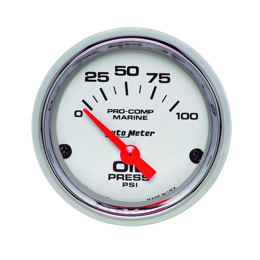 [ATM-200758-35] AutoMeter 2-1/16" OIL PRESSURE, 0-100 PSI, AIR-CORE, AIR-CORE, MARINE CHROME
