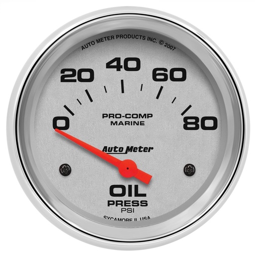 [ATM-200747-35] AutoMeter 2-5/8" OIL PRESSURE, 0-80 PSI AIR-CORE,, MARINE CHROME