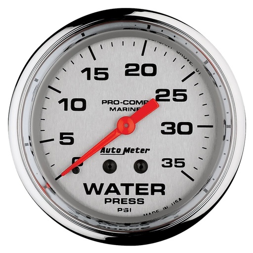 [ATM-200773-35] AutoMeter 2-5/8" WATER PRESSURE, 0-35 PSI MECHANICAL,, MARINE CHROME