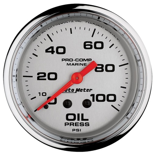 [ATM-200777-35] AutoMeter 2-5/8" OIL PRESSURE, 0-100 PSI, MECHANICAL, MARINE CHROME