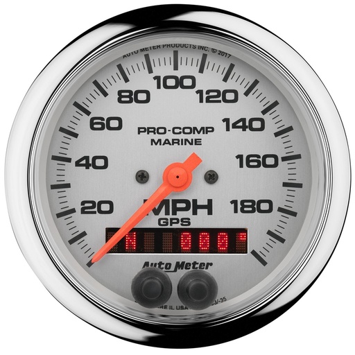 [ATM-200639-35] AutoMeter 3-3/8" GPS SPEEDOMETER, 0-200 MPH, MARINE CHROME