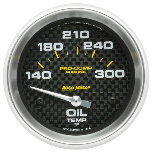 [ATM-200765-40] AutoMeter 2-5/8" OIL TEMPERATURE, 140-300 °F, AIR-CORE, MARINE CARBON FIBER