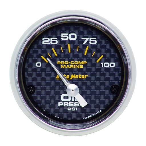 [ATM-200758-40] AutoMeter 2-1/16" OIL PRESSURE, 0-100 PSI, AIR-CORE, AIR-CORE, MARINE CARBON FIBER