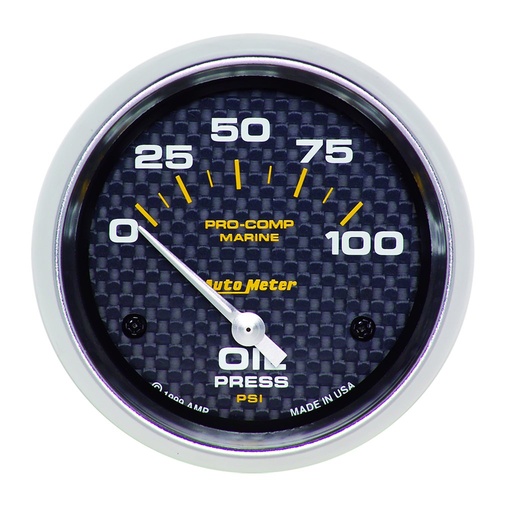 [ATM-200759-40] AutoMeter 2-5/8" OIL PRESSURE, 0-100 PSI, AIR-CORE, AIR-CORE, MARINE CARBON FIBER
