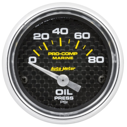 [ATM-200744-40] AutoMeter 2-1/16" OIL PRESSURE, 0-80 PSI, MARINE CARBON FIBER