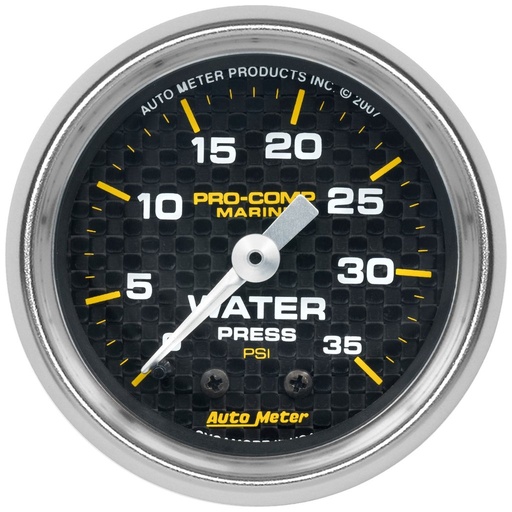 [ATM-200772-40] AutoMeter 2-1/16" WATER PRESSURE, 0-35 PSI, MECHANICAL, MARINE CARBON FIBER