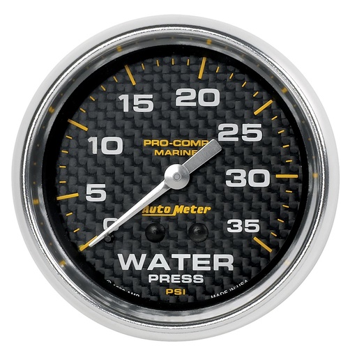 [ATM-200773-40] AutoMeter 2-5/8" WATER PRESSURE, 0-35 PSI, MECHANICAL, MARINE CARBON FIBER